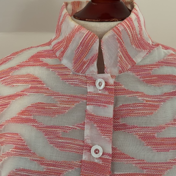 Carlisle white and pink blouse/over shirt size 8 - Picture 8 of 9